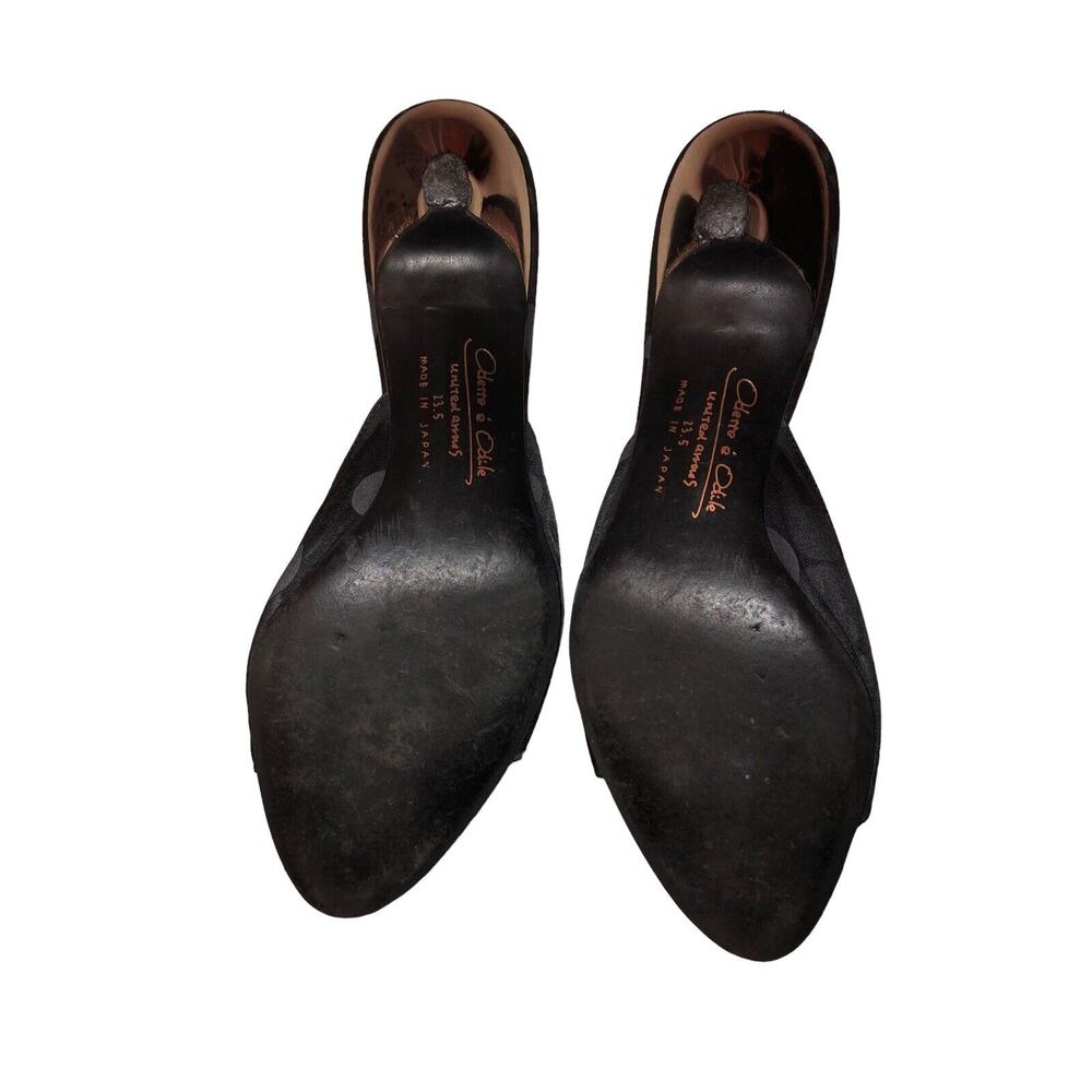 Odette E Odile Black Polka Dot Peep Toe Mules Heels - Gem